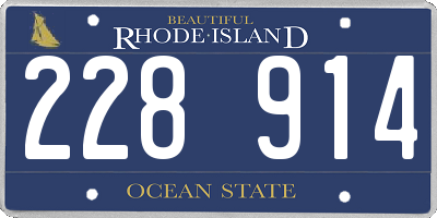 RI license plate 228914