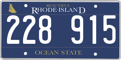 RI license plate 228915