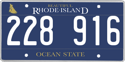 RI license plate 228916