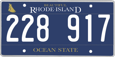 RI license plate 228917