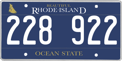 RI license plate 228922