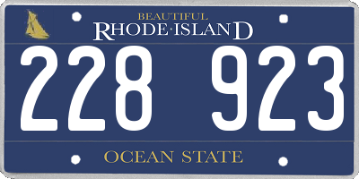 RI license plate 228923