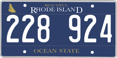 RI license plate 228924
