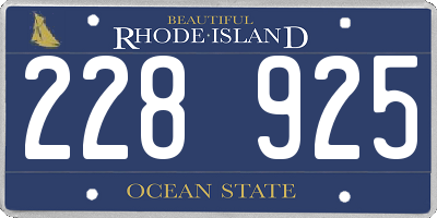 RI license plate 228925