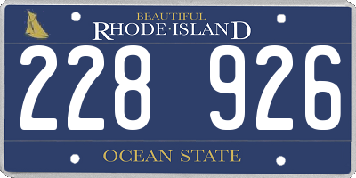 RI license plate 228926