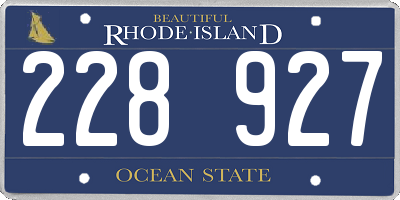 RI license plate 228927