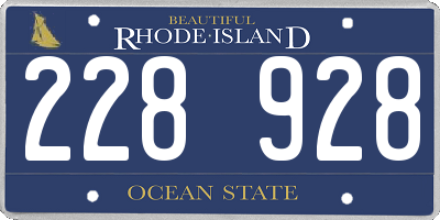 RI license plate 228928