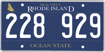 RI license plate 228929