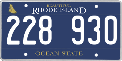 RI license plate 228930