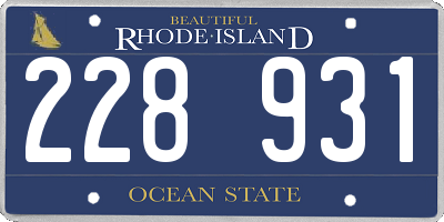 RI license plate 228931