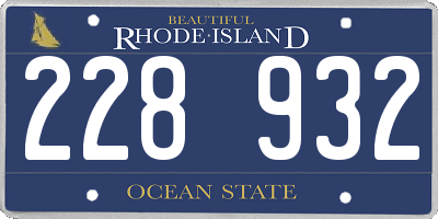 RI license plate 228932