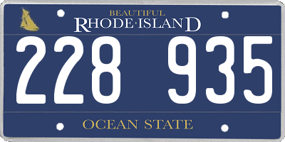 RI license plate 228935