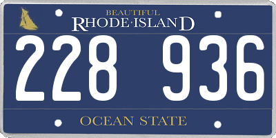 RI license plate 228936