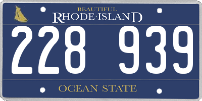 RI license plate 228939