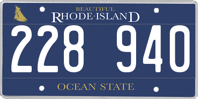 RI license plate 228940