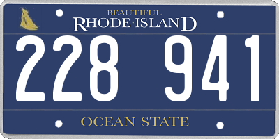 RI license plate 228941
