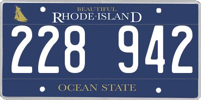 RI license plate 228942
