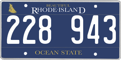 RI license plate 228943