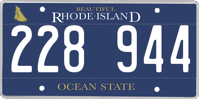 RI license plate 228944