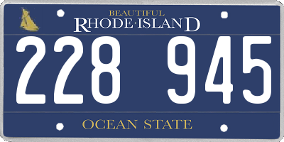 RI license plate 228945