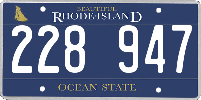RI license plate 228947