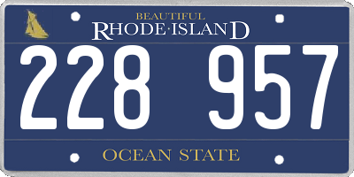 RI license plate 228957