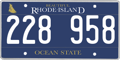 RI license plate 228958