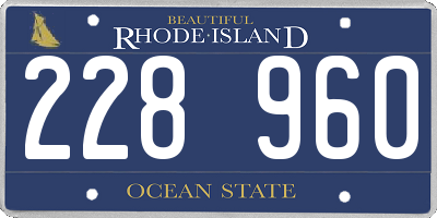 RI license plate 228960