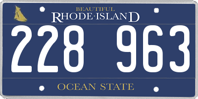 RI license plate 228963