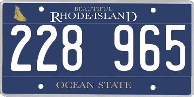 RI license plate 228965