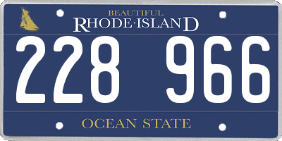RI license plate 228966