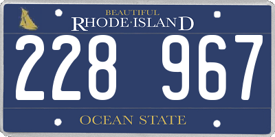 RI license plate 228967