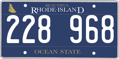 RI license plate 228968