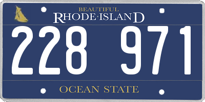 RI license plate 228971