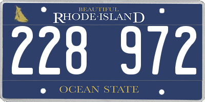 RI license plate 228972