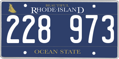 RI license plate 228973
