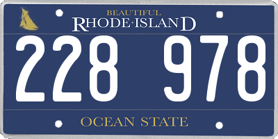 RI license plate 228978