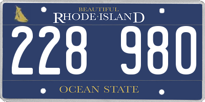 RI license plate 228980
