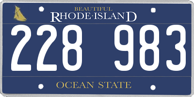 RI license plate 228983