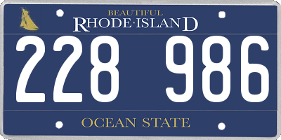 RI license plate 228986