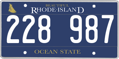 RI license plate 228987