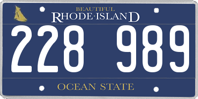 RI license plate 228989