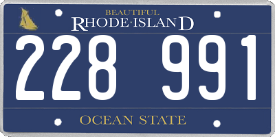 RI license plate 228991