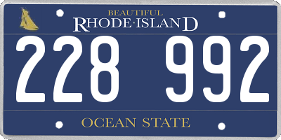 RI license plate 228992