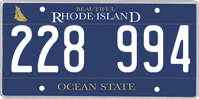 RI license plate 228994