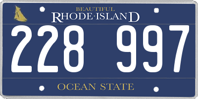 RI license plate 228997