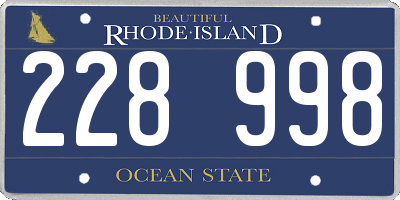 RI license plate 228998