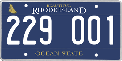 RI license plate 229001