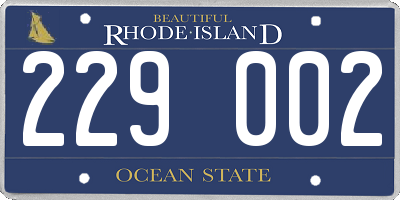 RI license plate 229002