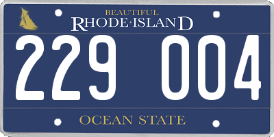 RI license plate 229004